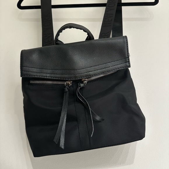Little black faux mini leather backpack - Picture 1 of 4